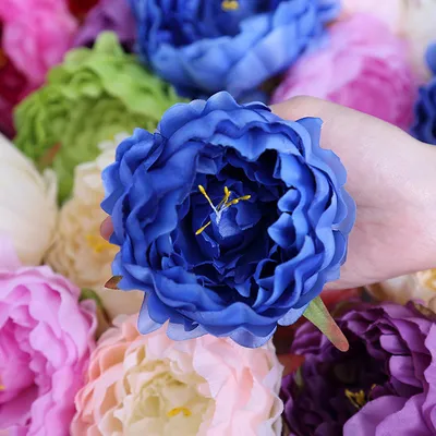 пачка 20 штук волнистый пион синий