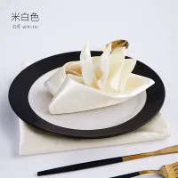 комплект из 20 плотных атласных салфеток  айвори