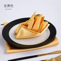 комплект из 20 плотных атласных салфеток  золотисто-желтый