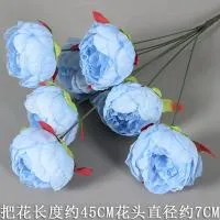 букет пионов 7 голов голубой