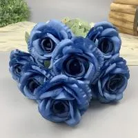 букет из 7 роз диаметр 10 см синий