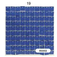 Панель с пайетками 30см х 30 см прозрачная основа цвет зеркально синее 19