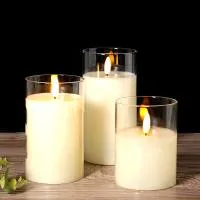 набор электро свечей 3 шт 10/15/20 см белый