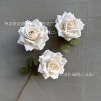 премиум опт 5 штук тройная роза молочно-белый