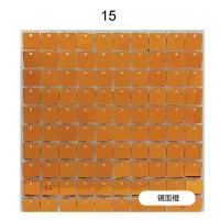 Панель с пайетками 30см х 30 см прозрачная основа цвет зеркально оранжевый 15