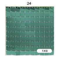 Панель с пайетками 30см х 30 см прозрачная основа цвет зеркально сине-зеленый 24