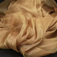 плиссированая ткань ширина 140 см светло-коричневый