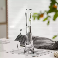 вазочка стекло 20*3,5 см прозрачная