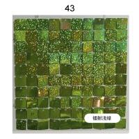 Панель с пайетками 30см х 30 см прозрачная основа цвет лазерный светло-зеленый 43