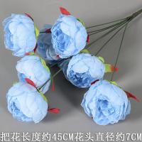 букет пионов 7 голов голубой