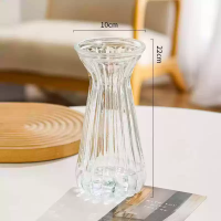 вазочка стекло 22*10 см прозрачная