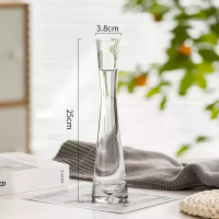 вазочка стекло 25*3,8 см прозрачная