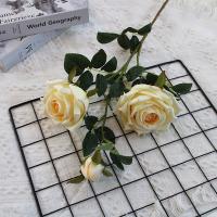 кустовая роза три шт на ветке айвори