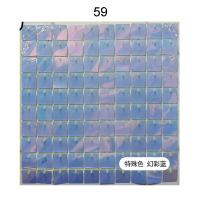 Панель с пайетками 30см х 30 см прозрачная основа цвет голографический голубой 59