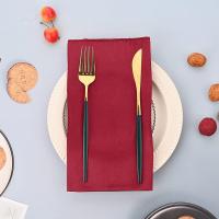 комплект из 20 атласных салфеток  бордовый