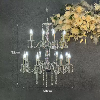 люстра металл на 8+4 рожков серебро 72*60 см