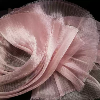 плиссированая ткань ширина 140 см светло-розовая