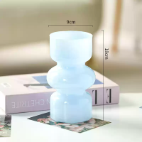 вазочка стекло 18*9 см голубая