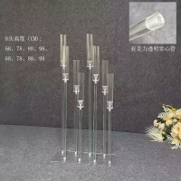 акриловый канделябр полнотелый прямоугольный 8 рожков