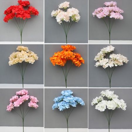 букет гортензий ткань 7 голов розовый