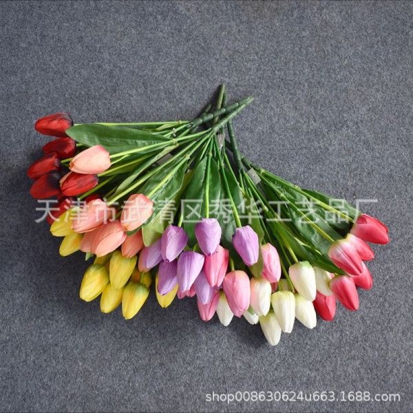 букет тюльпанов ткань  оранжевый