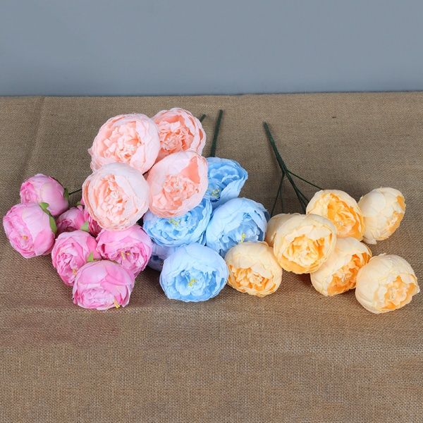 букет пионов 7 голов голубой