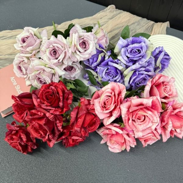 букет французских роз 7 голов фиолетовый