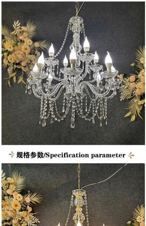 люстра классическая акриловая серебро 8+4 рожка