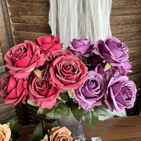 2 букета роз 7 голов красный