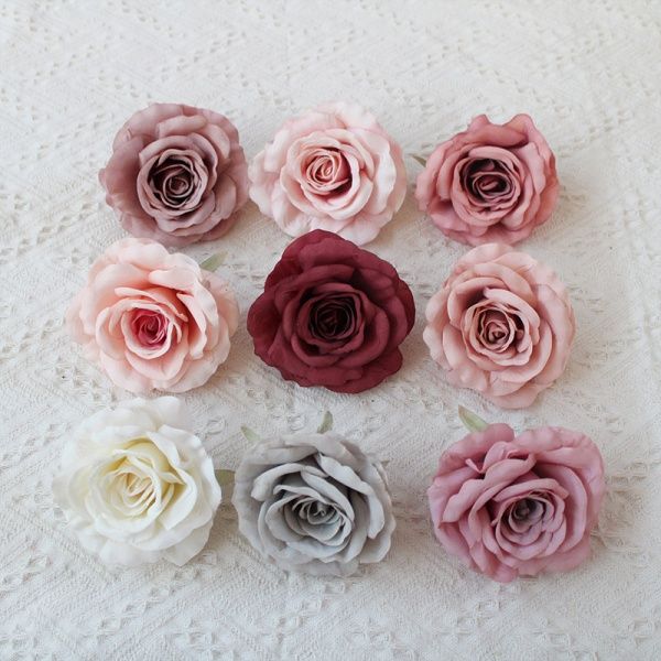 пачка 20 штук головы роз 10 см фиолетовый