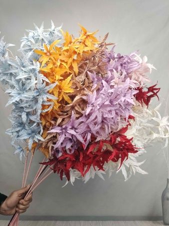 опт 10 штук ветка клена пышная желтая