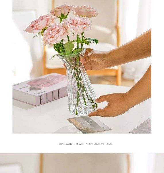 вазочка стекло 22*10 см прозрачная