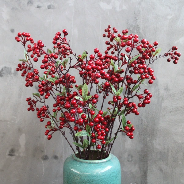 ветка красных ягод опт 10 штук