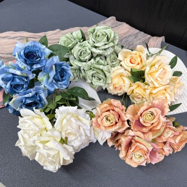 букет французских роз 7 голов персиковый