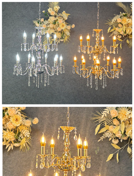 люстра металл на 8+4 рожков золото 72*60 см