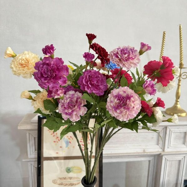 ветка хризантемы 5 штук фиолетовая