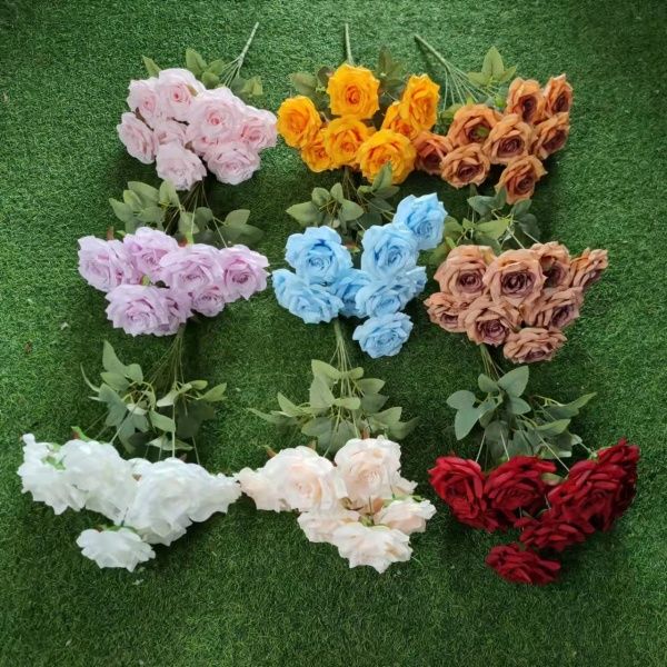 Букет роз "остролистная реалистичная", желтый