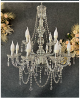 люстра классическая акриловая серебро 8+4 рожка