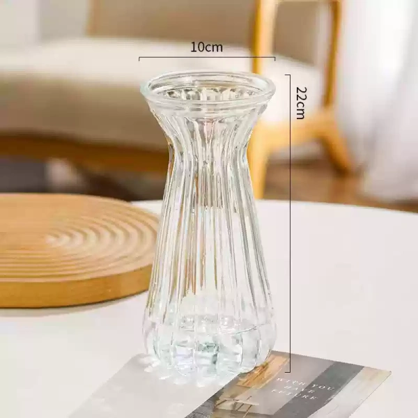 вазочка стекло 22*10 см прозрачная